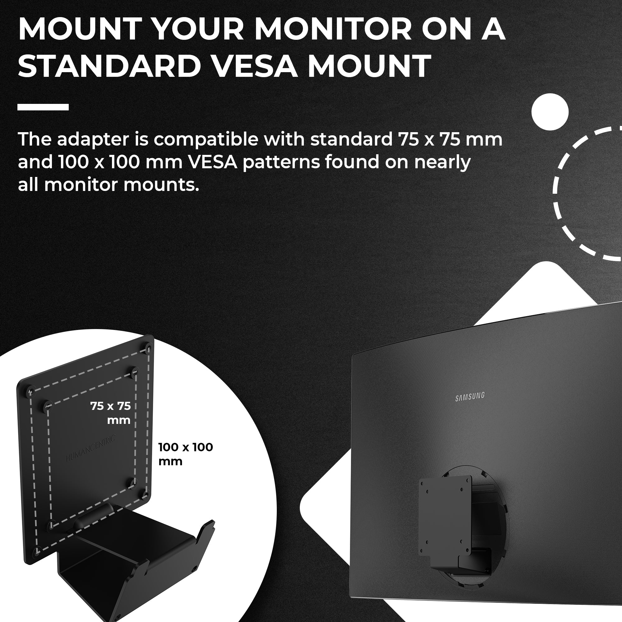 HumanCentric VESA Halterung Adapter für Samsung Curved Monitore