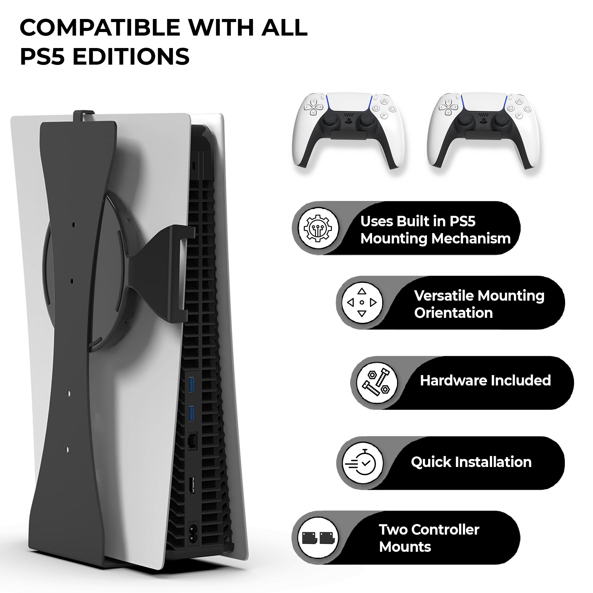Durable Wall Mount Storage Bracket For Playstation PS5 Game
